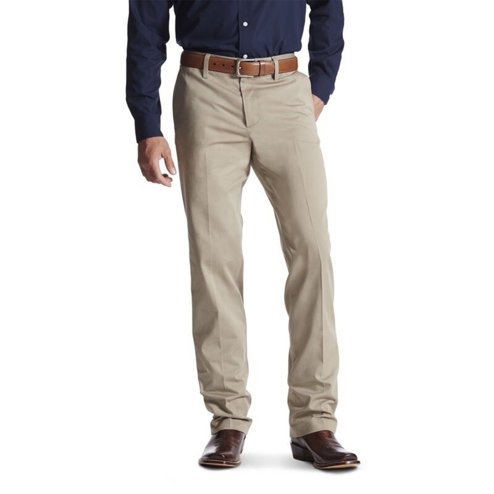 Ariat Men's Cotton Straight Leg M2 Performance Khaki Chino Pants Beige Tan 31x36